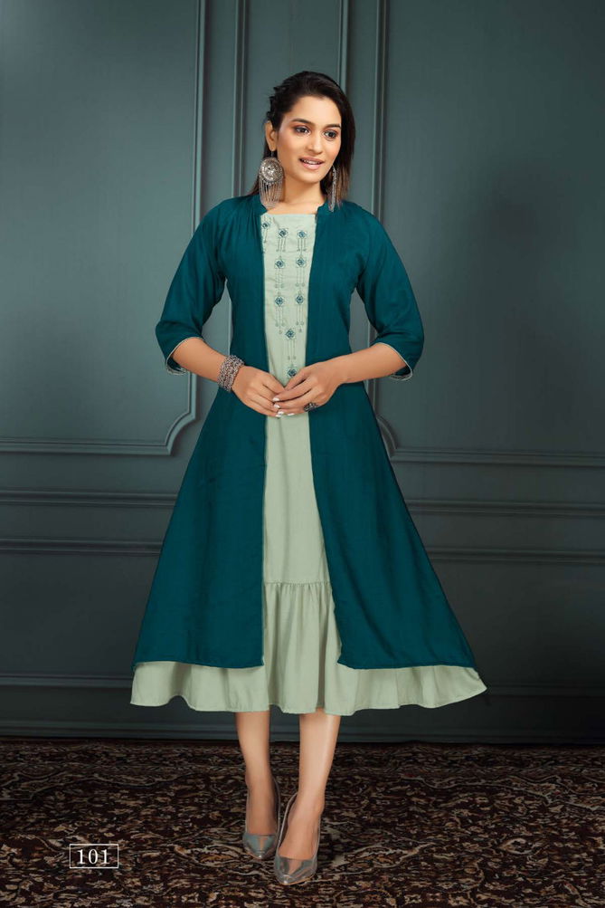 Saadgi Mohey Fancy Festive Wear Designer Kurti With Jacket Collection